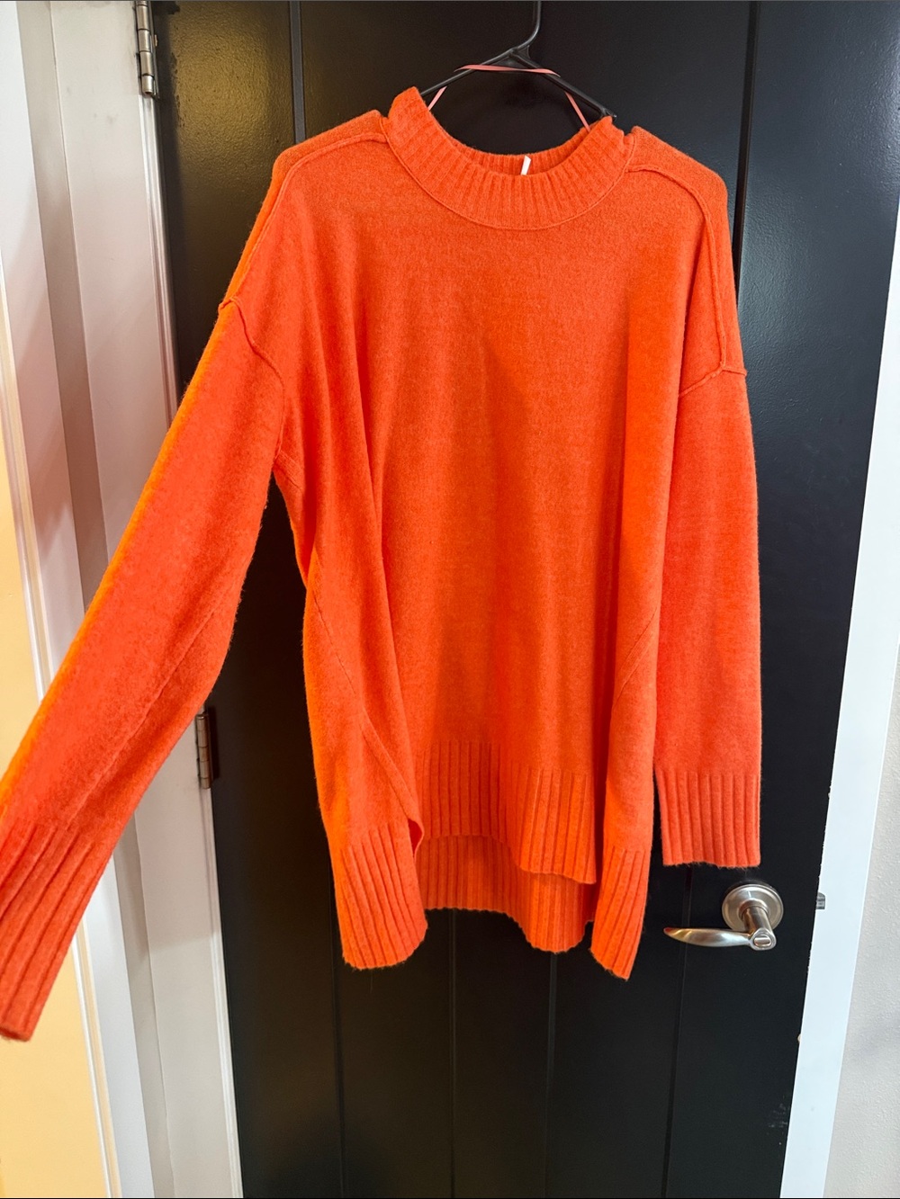 Free People cashmere tunic sweater size small orange Long length